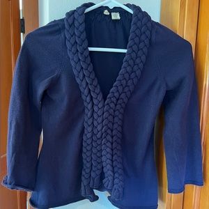 3/4 sleeve blue cardigan